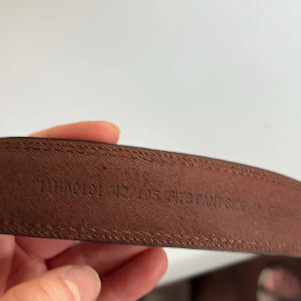 Unbranded brown stitched leather Belt Size 40